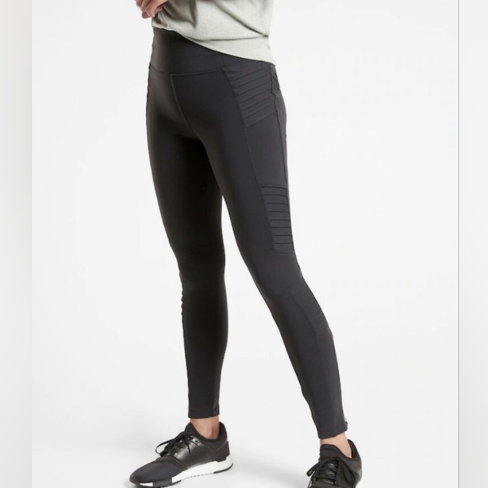 Athleta Delancey black moto tight leggings Size Small